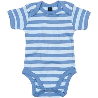 Baby Blue Stripy Bodysuit  6-12 months