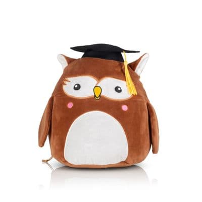 Graduation Squidgy Owl Cushion