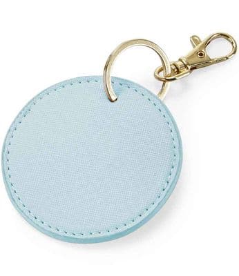 Luxury Keyring Key Clip Circle - Soft Blue