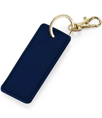 Luxury Keyring Key Clip Rectangle -  Navy Blue