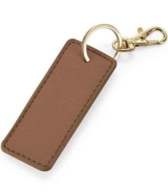 Luxury Keyring Key Clip Rectangle -  Tan