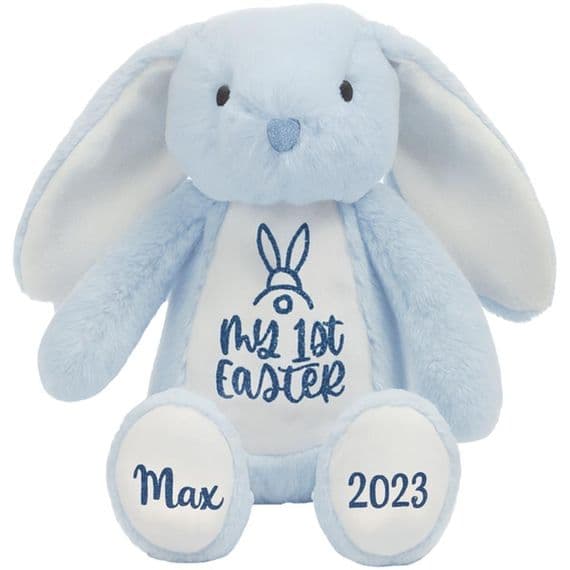 Personalised Blue Bunny Rabbit - Custom 1st Easter Bunny | Personalised Bears