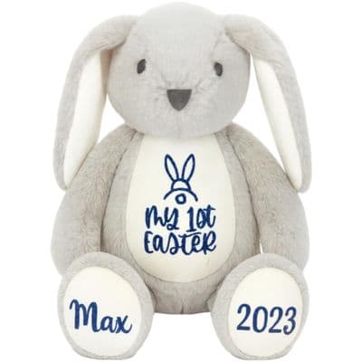 Personalised  1st Easter Bunny - Grey