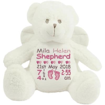 Personalised Angel Teddy Bear - Baby Design