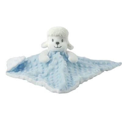 Personalised Baby Comforter Blanket - Blue Lamb