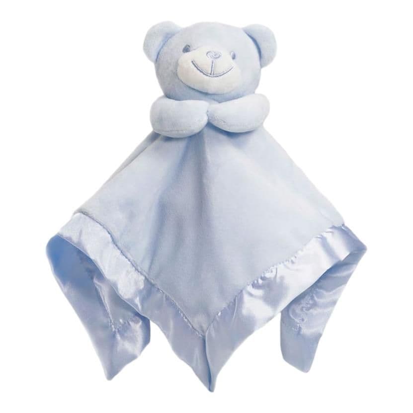 Personalised Satin Blue Comforter Teddy Bear Blankie Personalised Bears