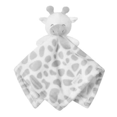 Personalised Baby Comforter Blanket - Grey & White Giraffe