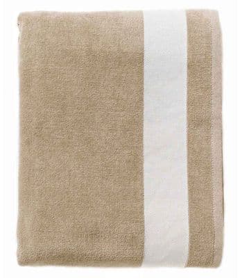 Personalised Beach Towels Beige/White