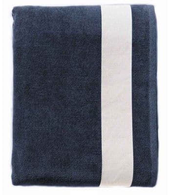 Personalised Beach Towels Navy/White