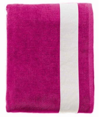 Personalised Beach Towels Pink/White