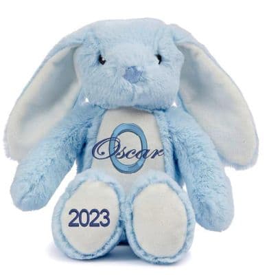 Personalised Blue Bunny - Printed Tummy & Feet