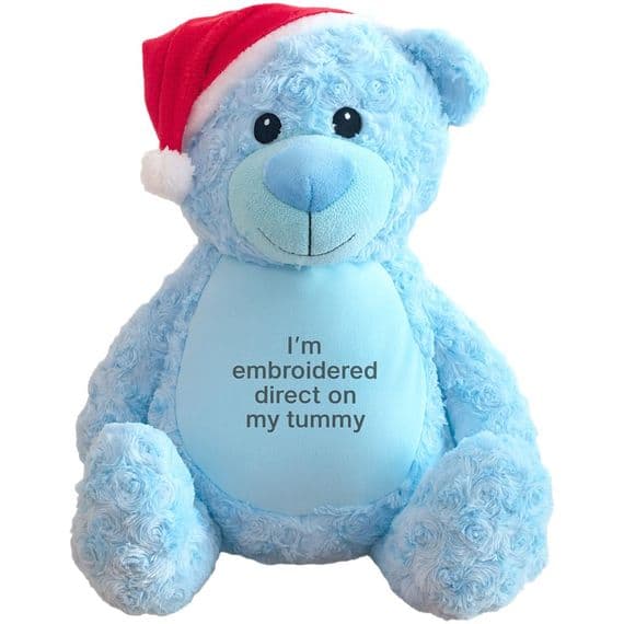 Personalised Blue Christmas Teddy- Personalised Christmas Bear - Personalised Teddy Bears