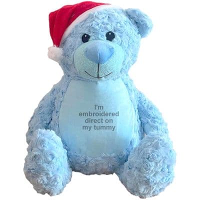 Personalised Blue Christmas Bear