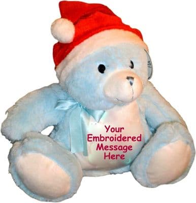 Personalised Blue Christmas Teddy