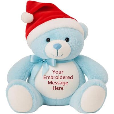 Personalised Blue Christmas Teddy