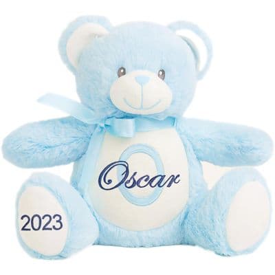 Personalised Blue Teddy - Printed Tummy & Feet