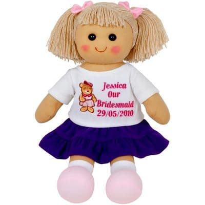 Personalised Bridesmaid Rag Doll - Clare