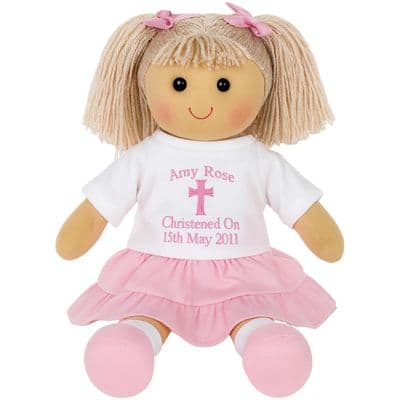 Personalised Christening Rag Doll - Ruby