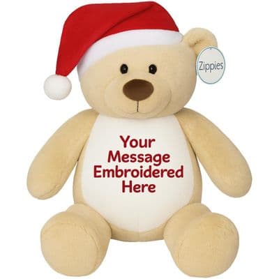 Personalised Christmas Beige Teddy