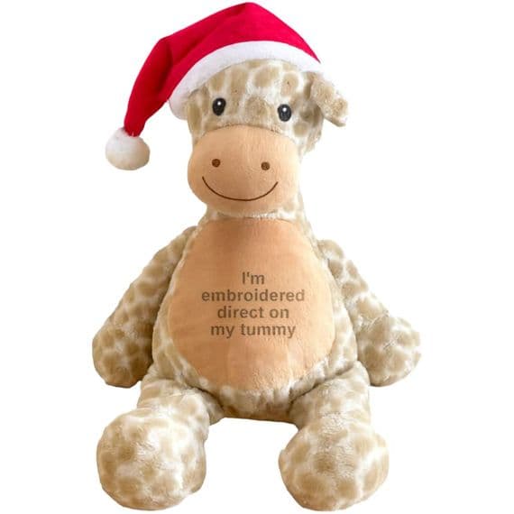 Personalised Giraffe Christmas Teddy- Personalised Christmas Giraffe - Personalised Teddy Bears