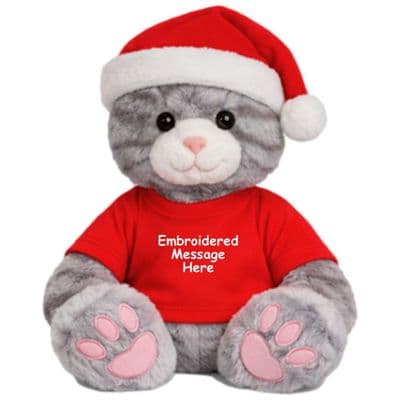 Personalised Christmas Grey Cat