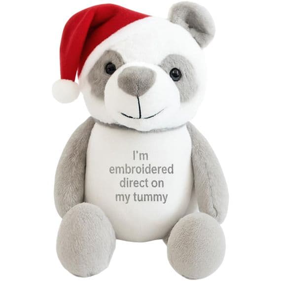 Personalised Panda Christmas Teddy- Personalised Christmas Panda  - Personalised Teddy Bears