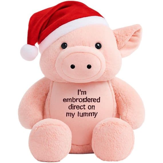 Personalised Pig Christmas Teddy- Custom Christmas Piglet  | Personalisedbears
