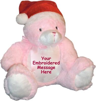 Personalised Christmas Pink Teddy