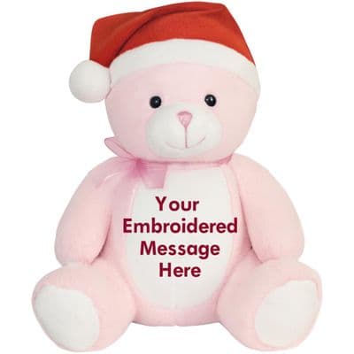 Personalised Christmas Pink Teddy