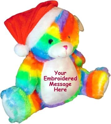 Personalised Christmas Rainbow Teddy