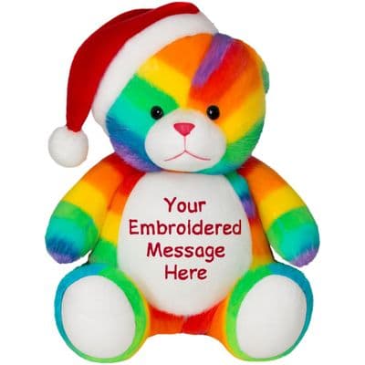 Personalised Christmas Rainbow Teddy