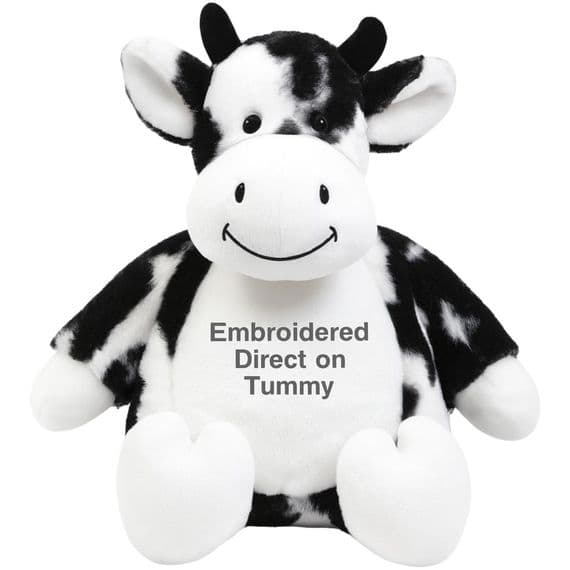 Personalised Cow Teddy - Custom Black & White Cow - Personalised Bears