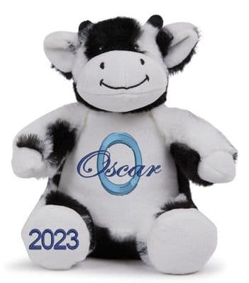 Personalised Cow Teddy - Printed Tummy & Feet