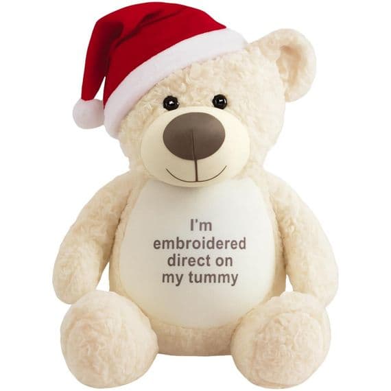 Personalised Cream Christmas Teddy- Personalised Christmas Bear - Personalised Teddy Bears