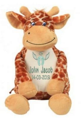 Personalised Giraffe Memory Bear