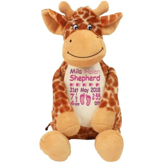 Personalised Giraffe Teddy Bear  - New Baby Teddy Bear | Personalised Bears