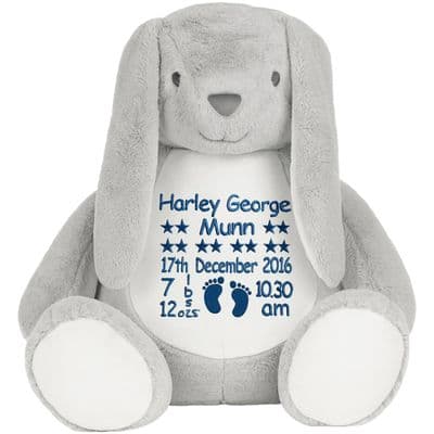 Personalised Grey Bunny - Baby Design