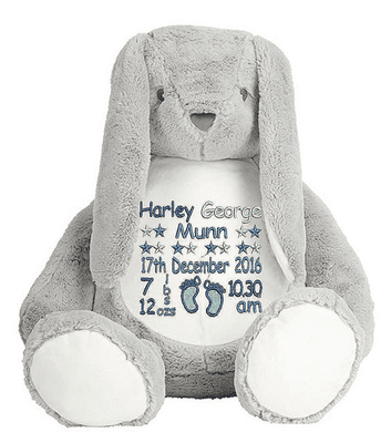 Personalised Grey Bunny - Baby Design