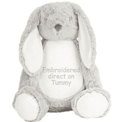 Personalised Grey  Bunny Rabbit - Large