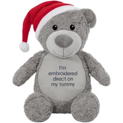 Personalised Grey Christmas Teddy