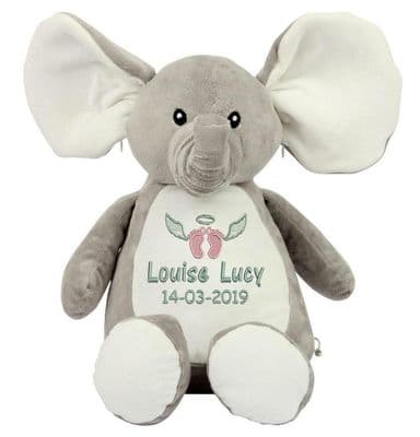 Personalised Grey Elephant Memory Bear