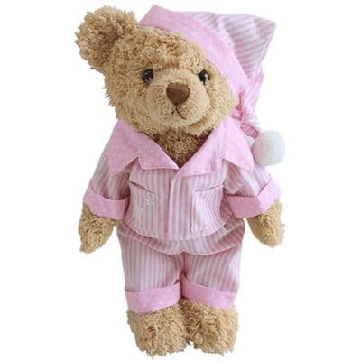 Personalised Jointed Teddy Bear - Bedtime Bear Pink Pyjama's