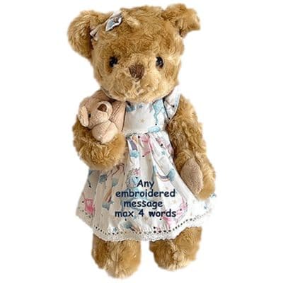 Personalised Jointed Teddy Bear - Unicorn Dress