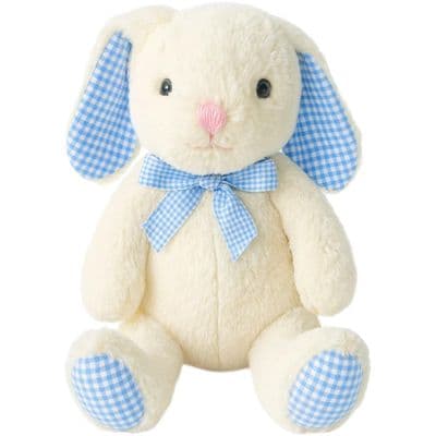 Personalised Large Bunny Rabbit Cream/Blue