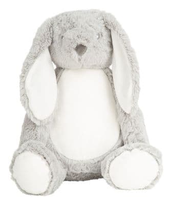 Personalised  Large Grey Rabbit  - Printed Tummy & Feet