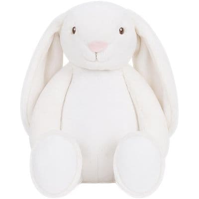 Personalised  Large White  Rabbit  - Printed Tummy & Feet
