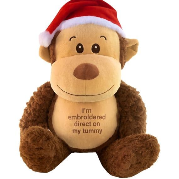 Personalised Monkey Christmas Teddy- Personalised Christmas Monkey - Personalised Teddy Bears
