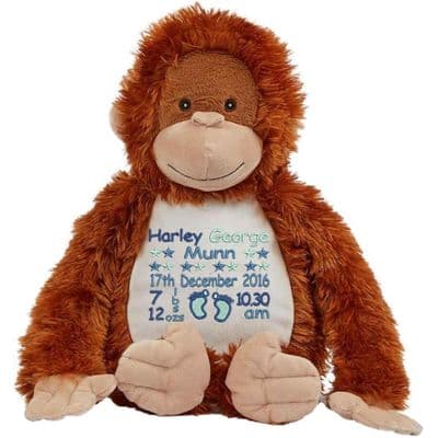 Personalised Orangutan Teddy - Baby Design