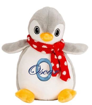 Personalised Penguin Teddy - Printed Tummy & Feet