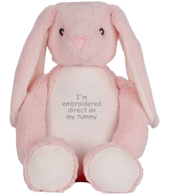 Personalised Bunny Rabbit - Custom Pink Bunny Teddy -  Personalised Bears